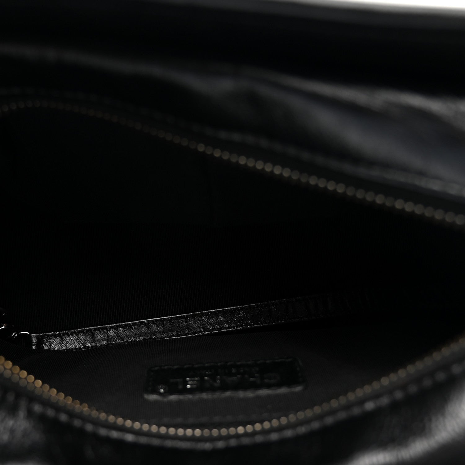 Chanel Metallic Crumpled Goatskin Quilted Small Gabrielle Hobo Black Gold 5 of 10