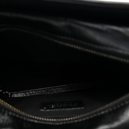 Chanel Metallic Crumpled Goatskin Quilted Small Gabrielle Hobo Black Gold 5 of 10