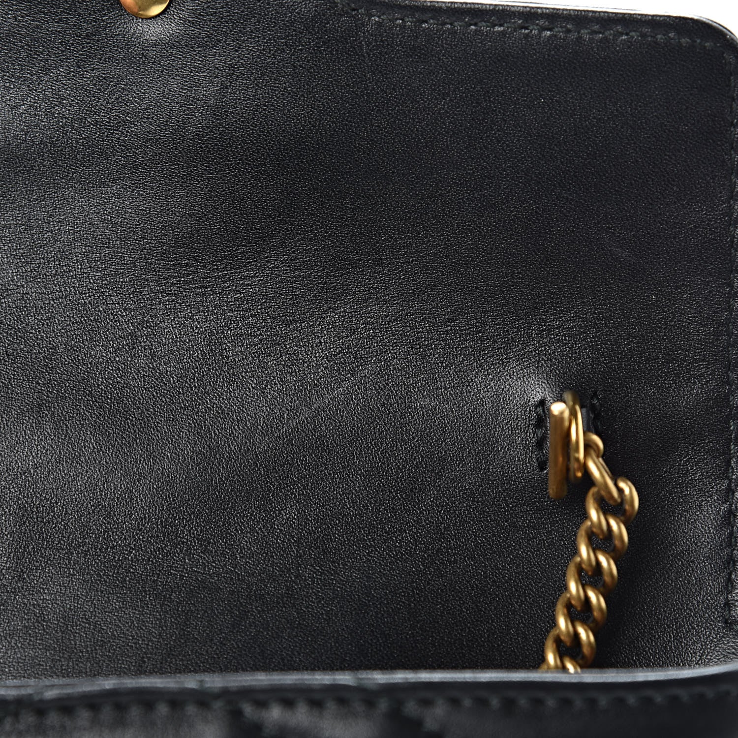 Gucci Calfskin Matelasse Super Mini GG Marmont Shoulder Bag Black 9 of 13