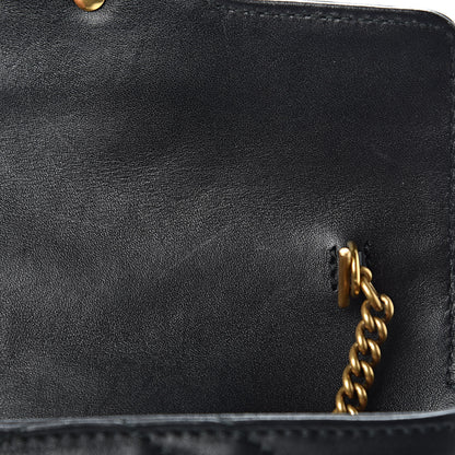 Gucci Calfskin Matelasse Super Mini GG Marmont Shoulder Bag Black 9 of 13