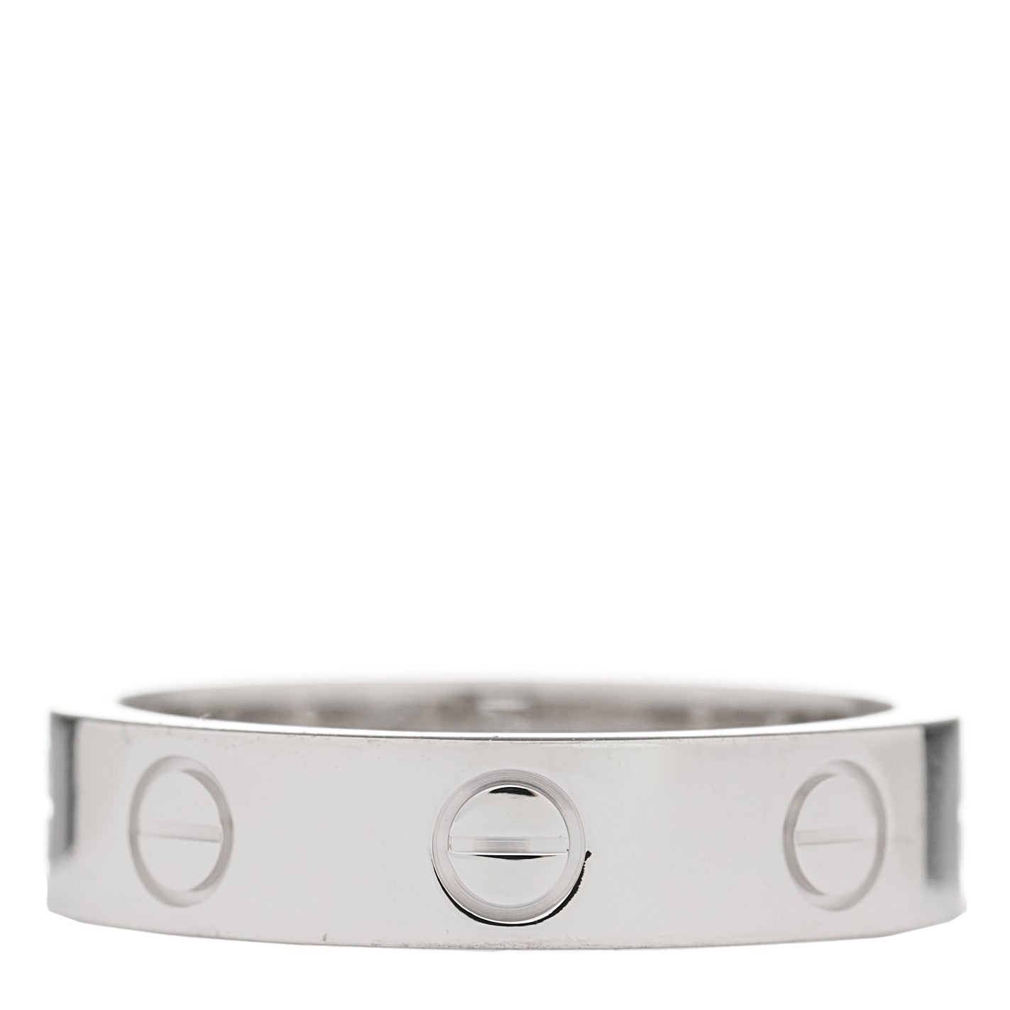 Cartier 18K White Gold Diamond 4mm LOVE Wedding Band Ring 47 4 3 of 4