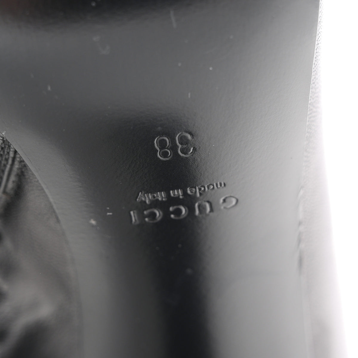 Gucci Calfskin Knee High Horsebit Crystal Heel Boots 38 Black 7 of 9