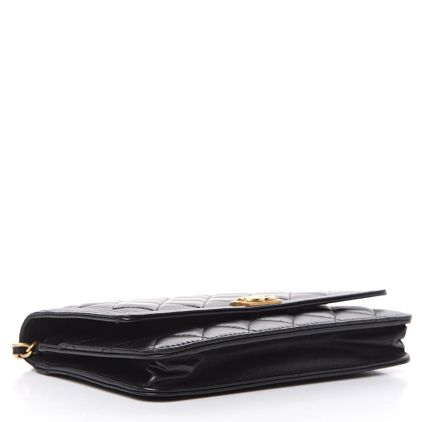 Lambskin Quilted Boy Wallet On Chain WOC Black