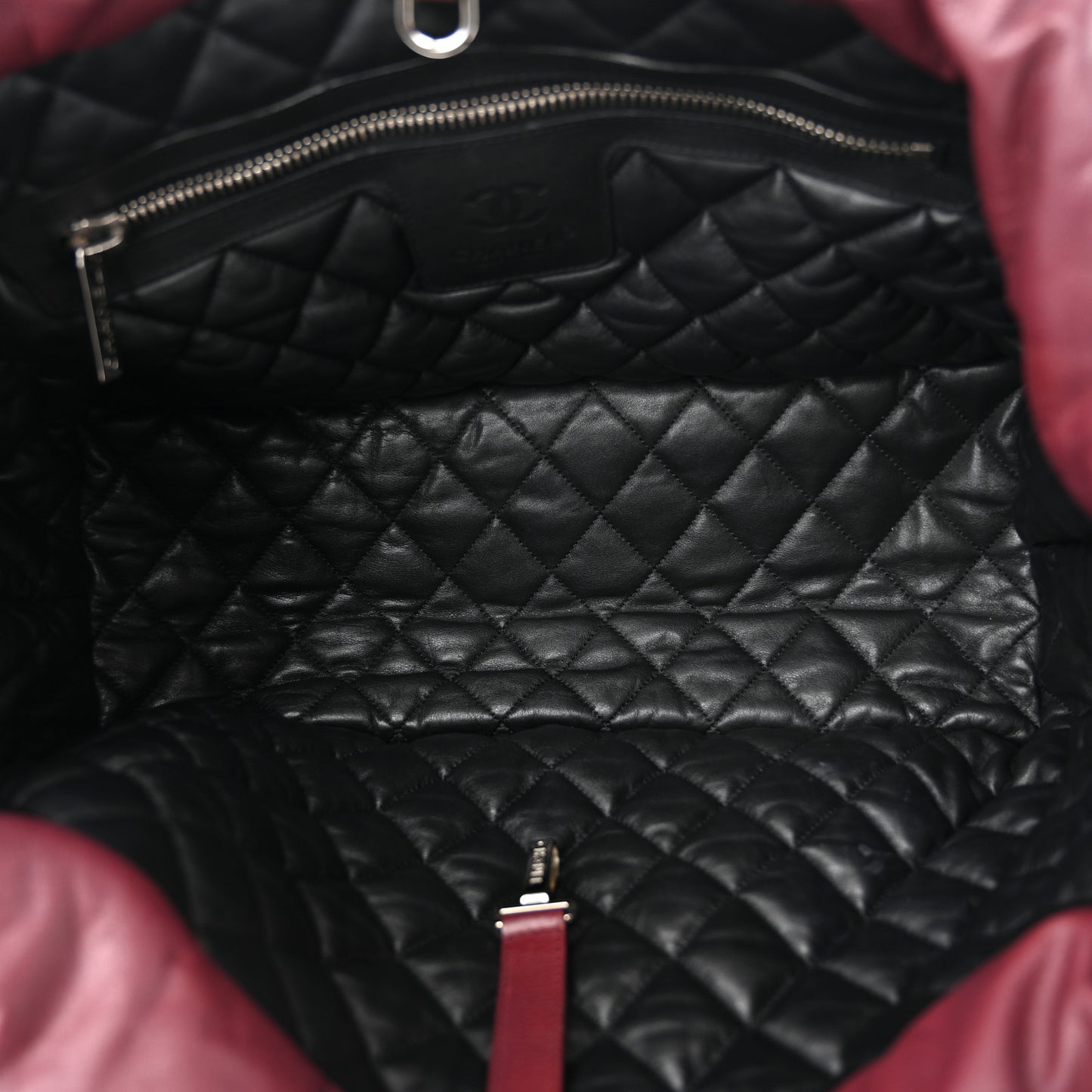 Lambskin Quilted Medium Coco Cocoon Reversible Tote Black