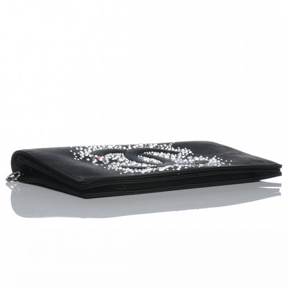 Chanel Satin Diamante Evening Clutch Bag Black 4 of 7