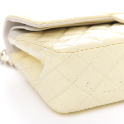 Chanel Patent Quilted Medium Double Flap Dark White 9 of 15