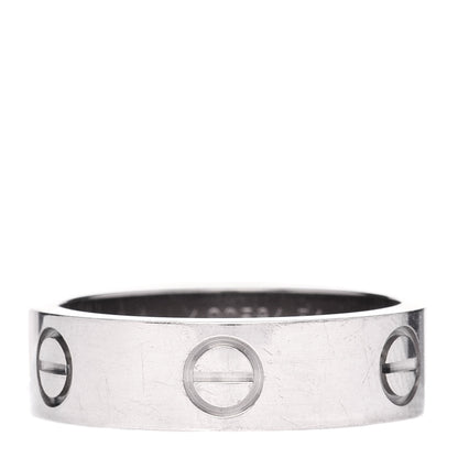 Cartier 18K White Gold 5.5mm LOVE Ring 54 6.75 1 of 6