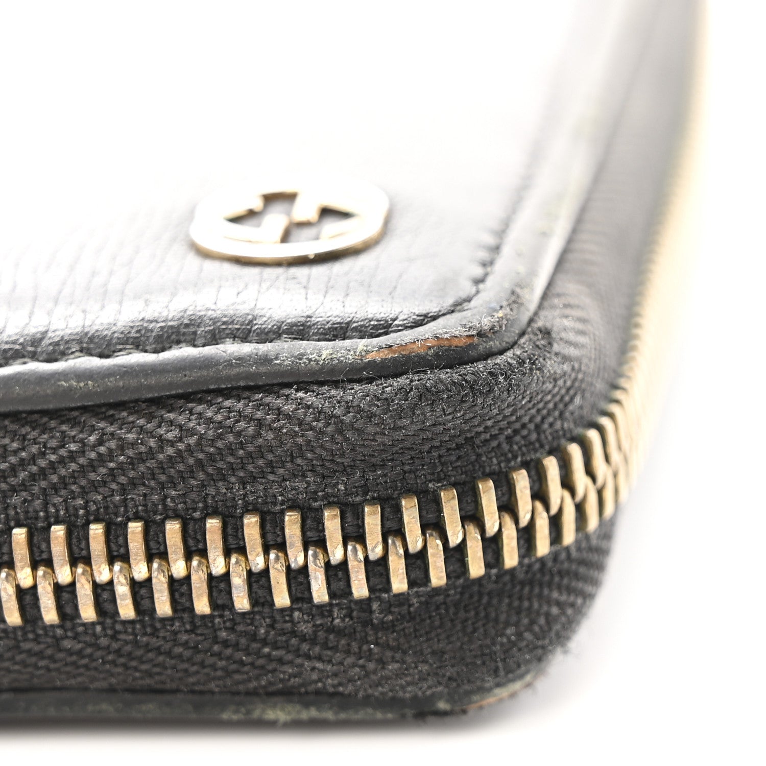 Gucci Calfskin GG Zip Around Wallet Black 10 of 14