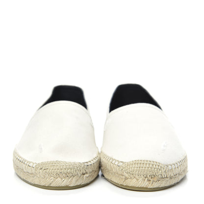 Saint Laurent Canvas Elba Logo Embroidered Espadrilles 41.5 Panna 2 of 9