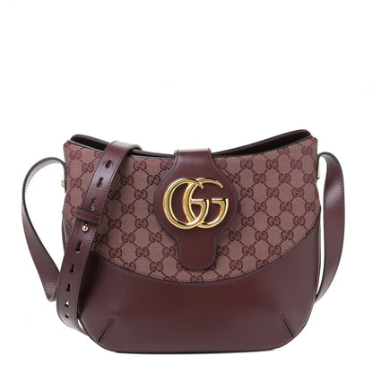 Gucci GG Monogram Calfskin Medium Arli Shoulder Bag Sahara Rubino Chardonnay 1 of 10