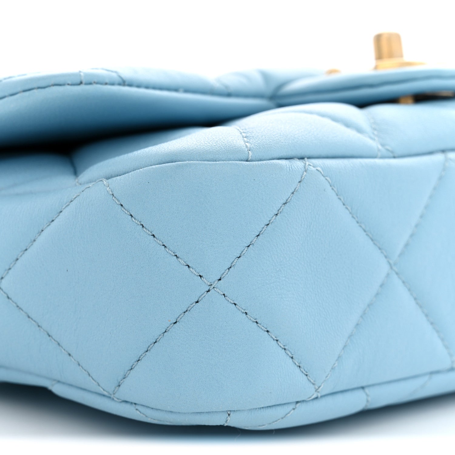 Chanel Lambskin Quilted CC Chain Flap Light Blue 8 of 9