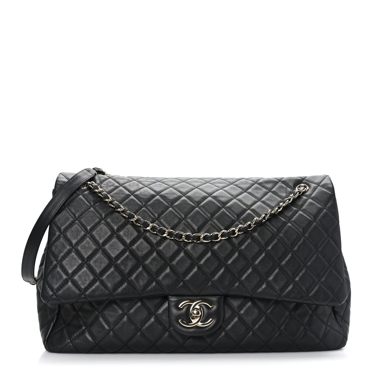 Chanel Calfskin Quilted XXL Travel Flap Bag Black 1 of 9