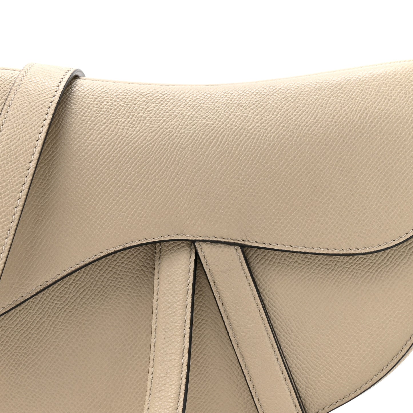 Grained Calfskin Saddle Bag With Strap Sable