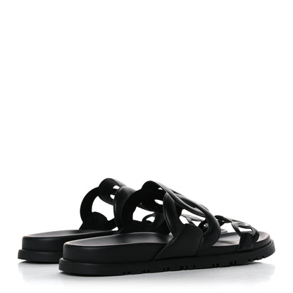Hermes Nappa Womens Extra Sandals 38.5 Black 4 of 9