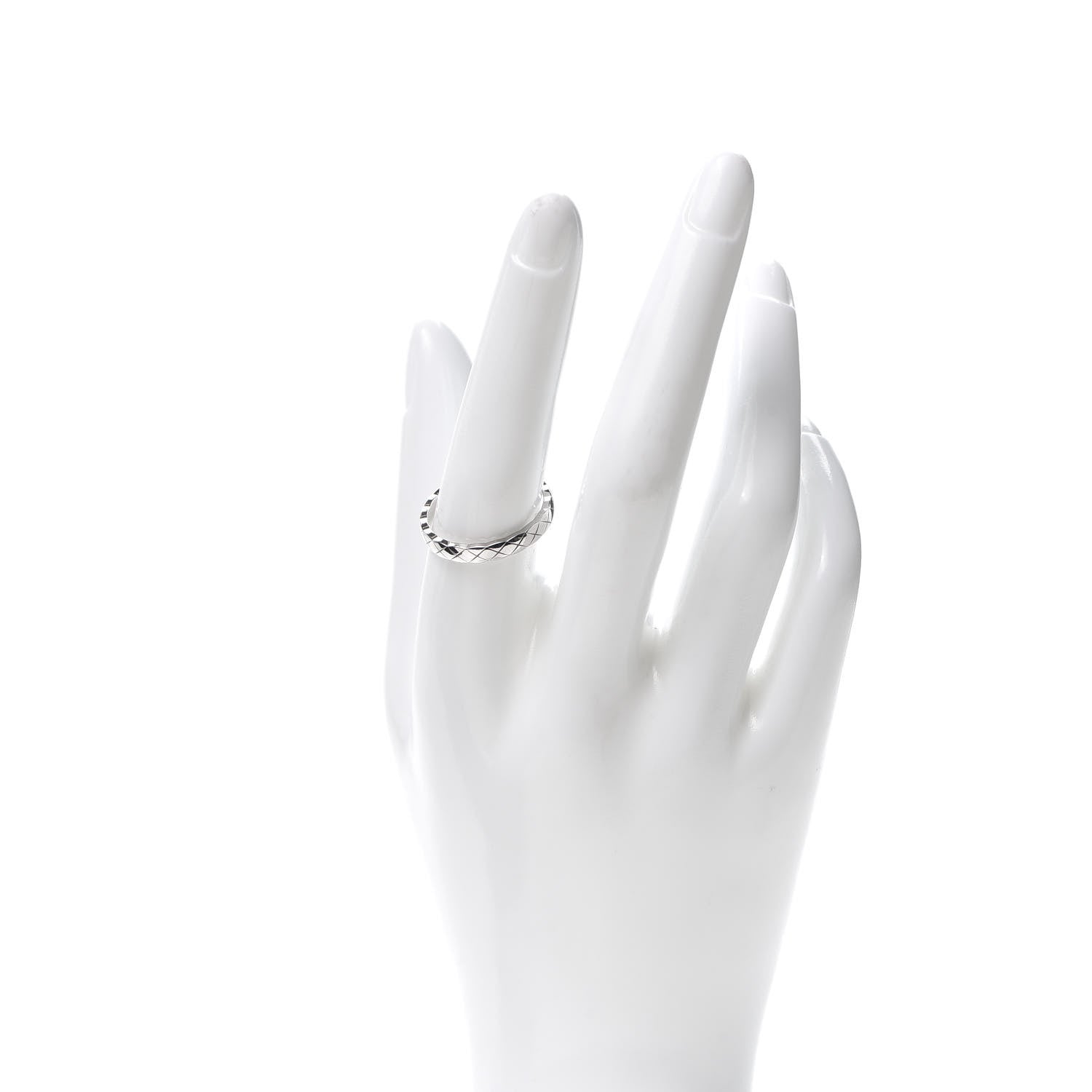 Chanel 18K White Gold Mini Coco Crush Ring 58 8.25 2 of 5