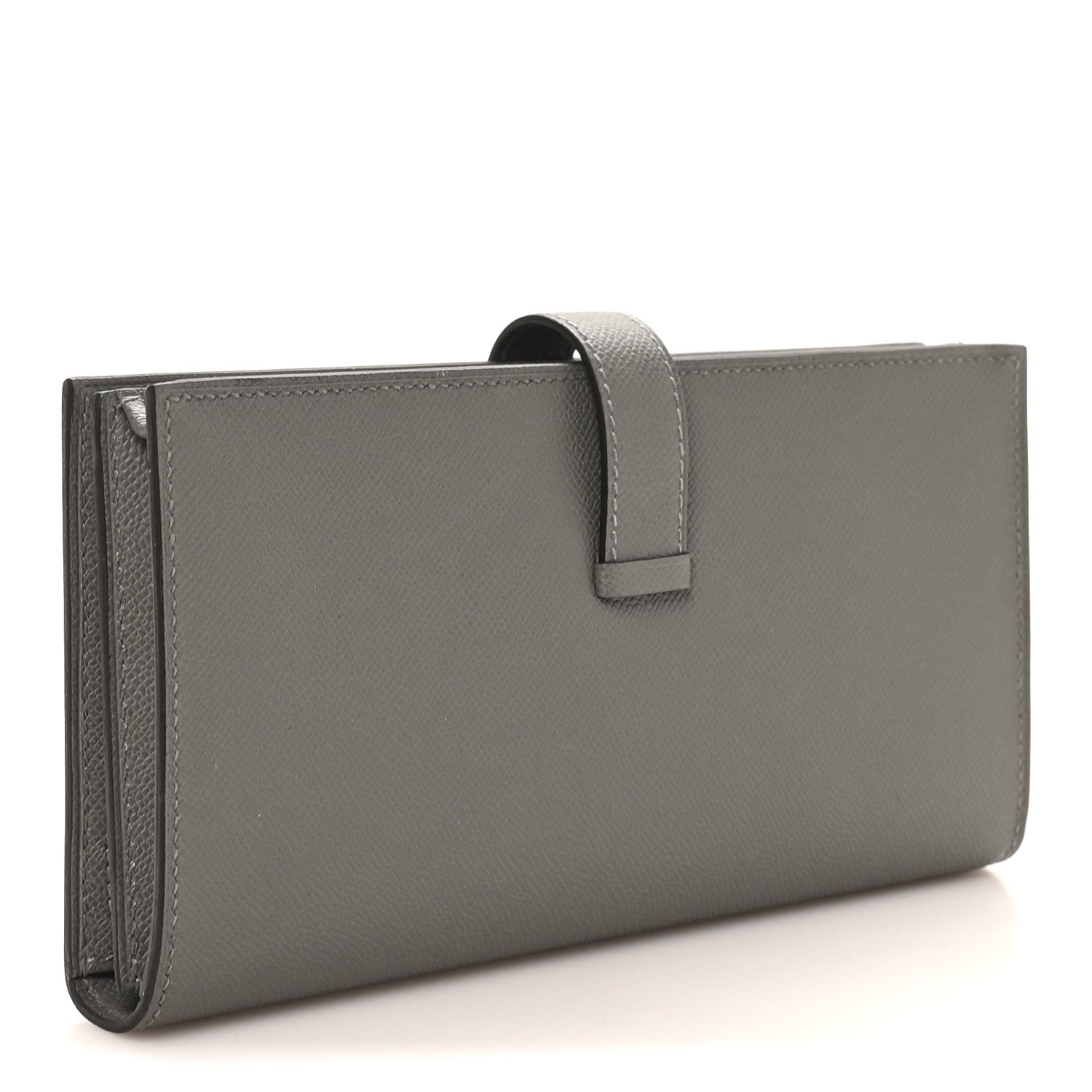 Hermes Grained Monsieur Bearn Gusset Wallet Gris Meyer 3 of 9