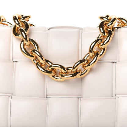 Bottega Veneta Lambskin Maxi Intreccio Padded Chain Cassette Crossbody Bag White 9 of 9