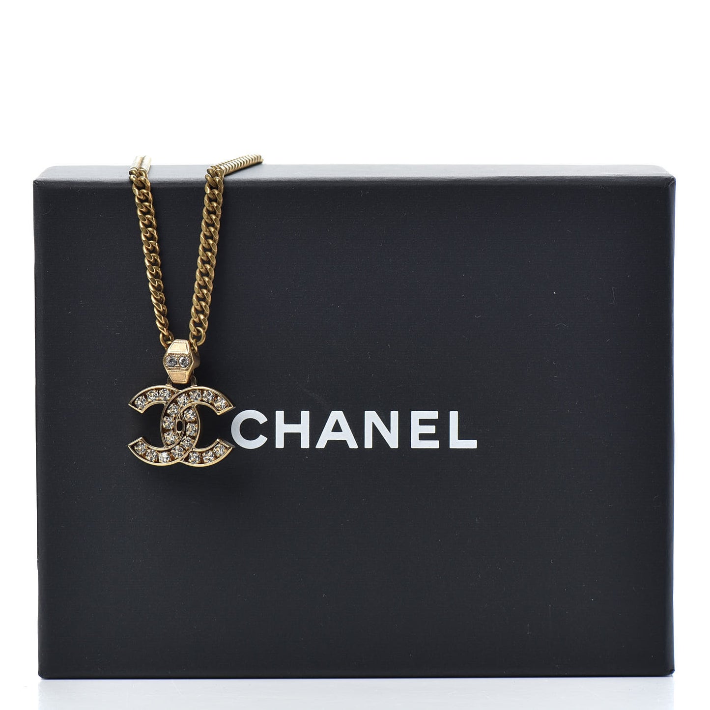 Crystal CC Pendant Necklace Gold