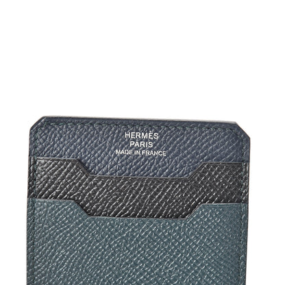 Hermes Epsom City 3CC Card Holder Black Vert Cypress Bleu Nuit 6 of 8