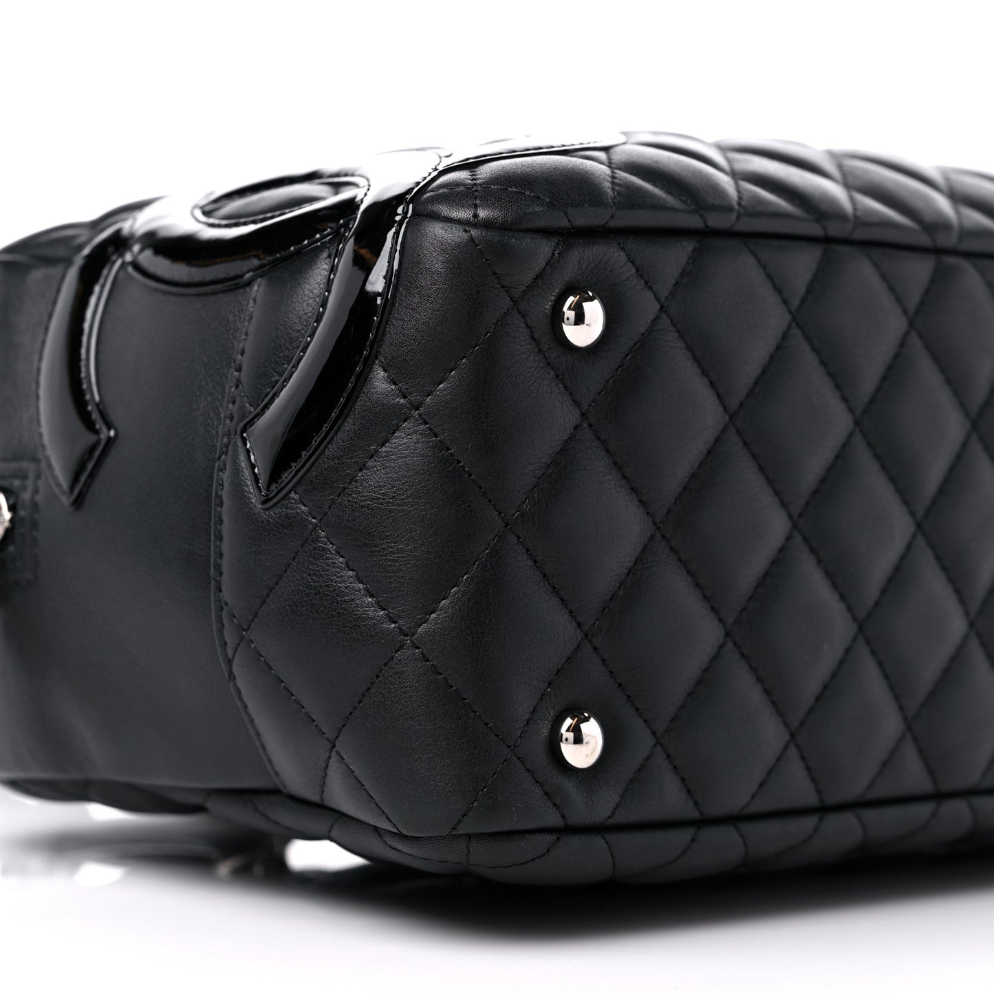 Calfskin Quilted Large Cambon Bowler Black