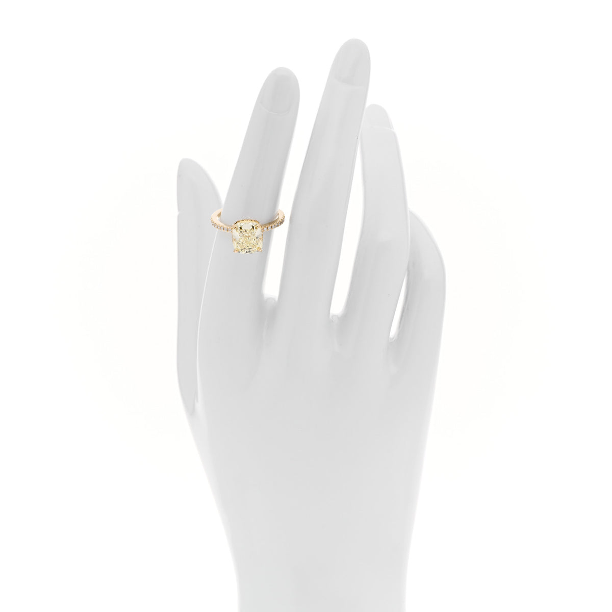 Tiffany 18K Yellow Gold Fancy Yellow Diamond 2.85ct Novo Cushion Cut Engagement Ring 50 5.5 2 of 7