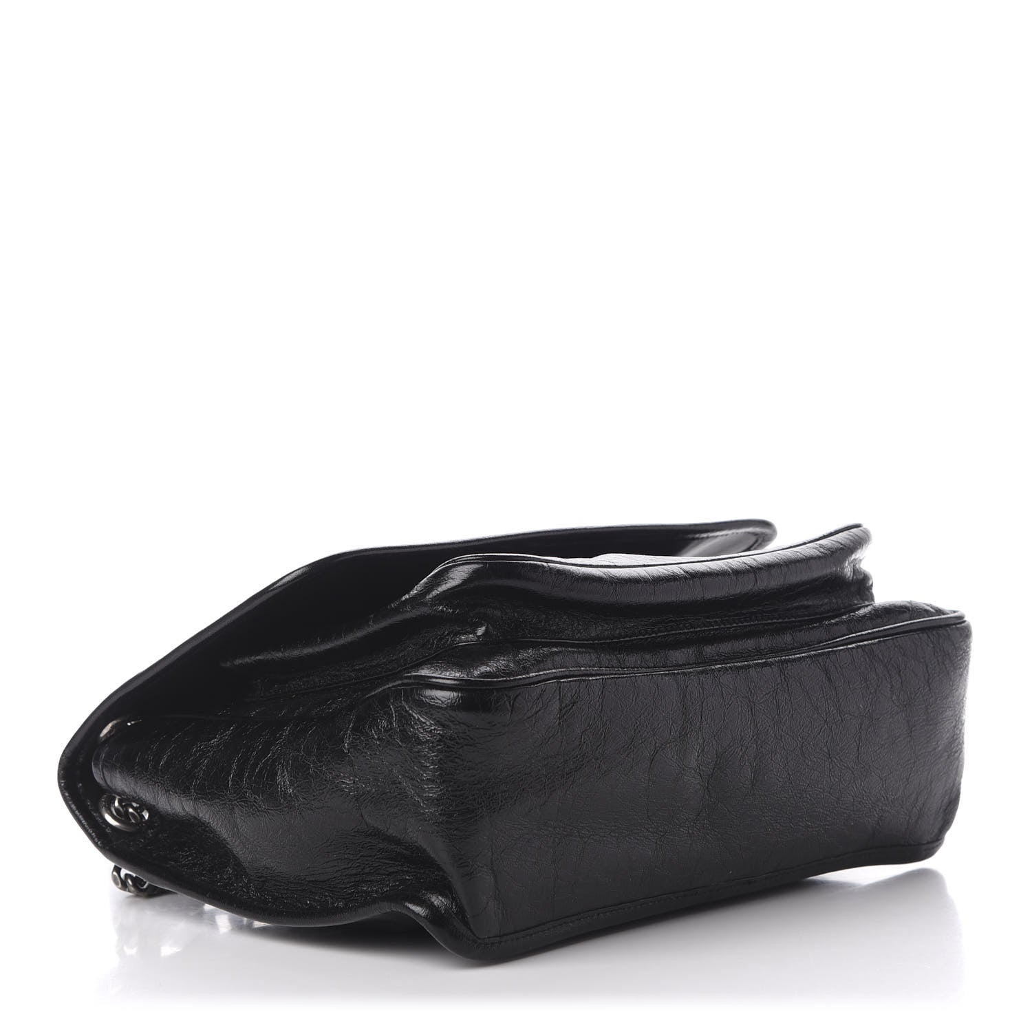 Saint Laurent Crinkled Calfskin Matelasse Monogram Medium Niki Chain Satchel Black 4 of 10