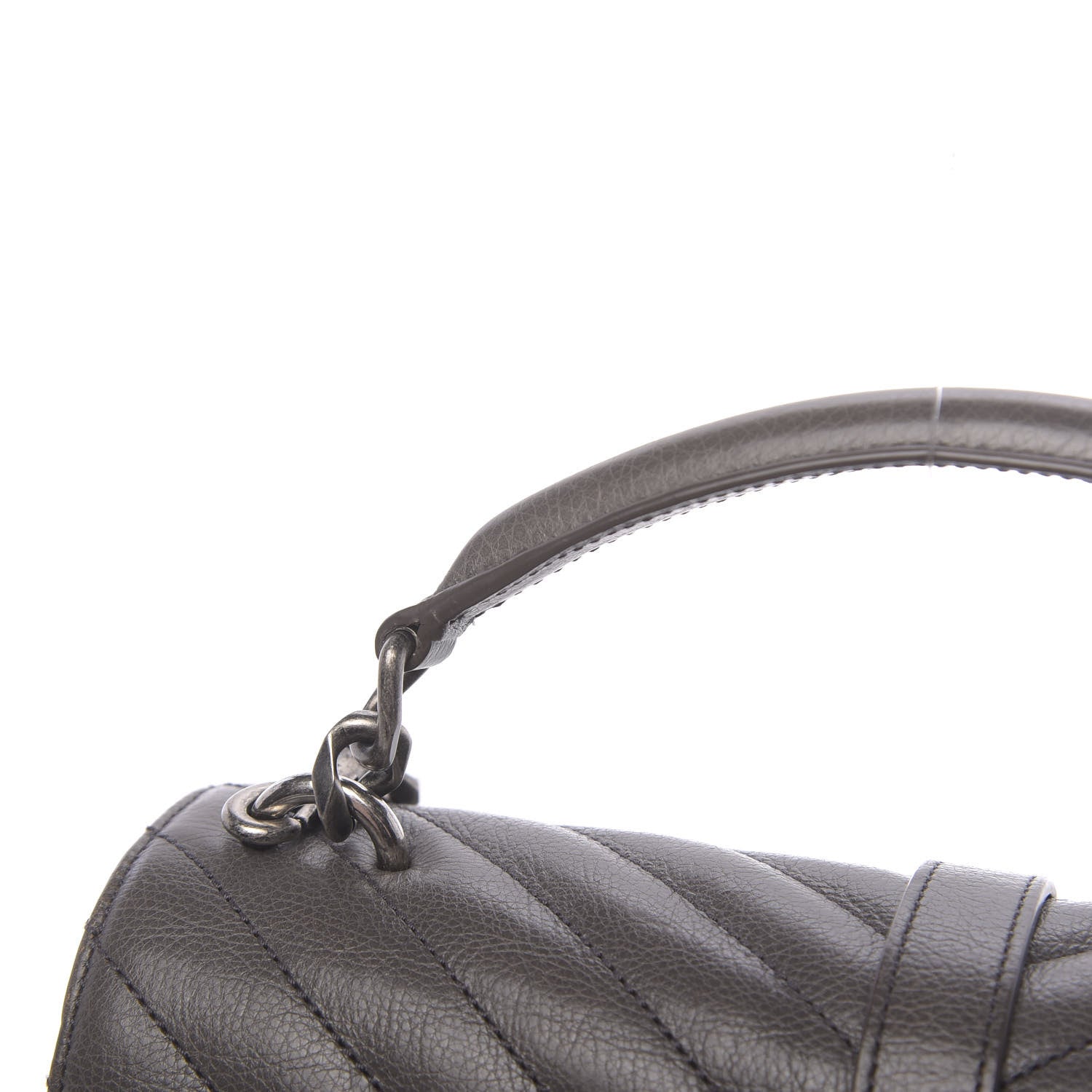 Saint Laurent Matelasse Chevron Monogram Medium College Bag Gray 15 of 23