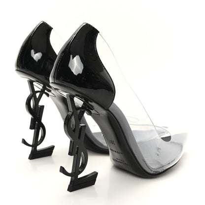 Saint Laurent Patent Calfskin PVC Opyum 110 Pump 36.5 Black Transparent 7 of 10