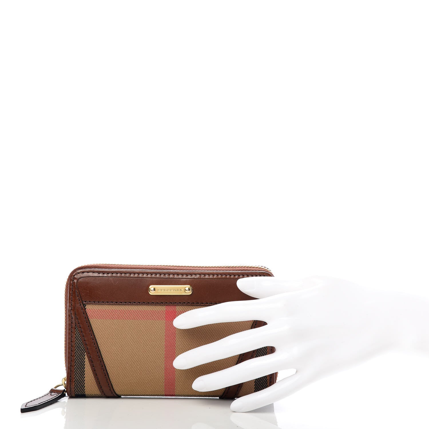 Burberry House Check Bridle Calfskin Small Wallet Dark Tan 2 of 7