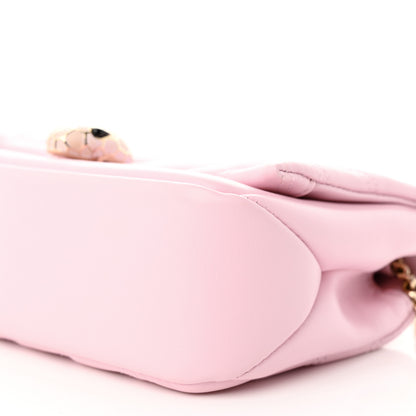 Bulgari Calfskin Matelasse Serpenti Cabochon Shoulder Bag Pink 9 of 11