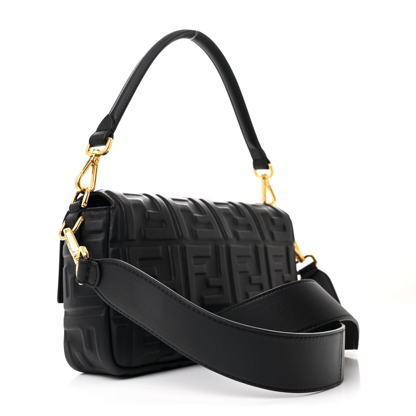 Nappa FF 1974 Embossed Baguette Black
