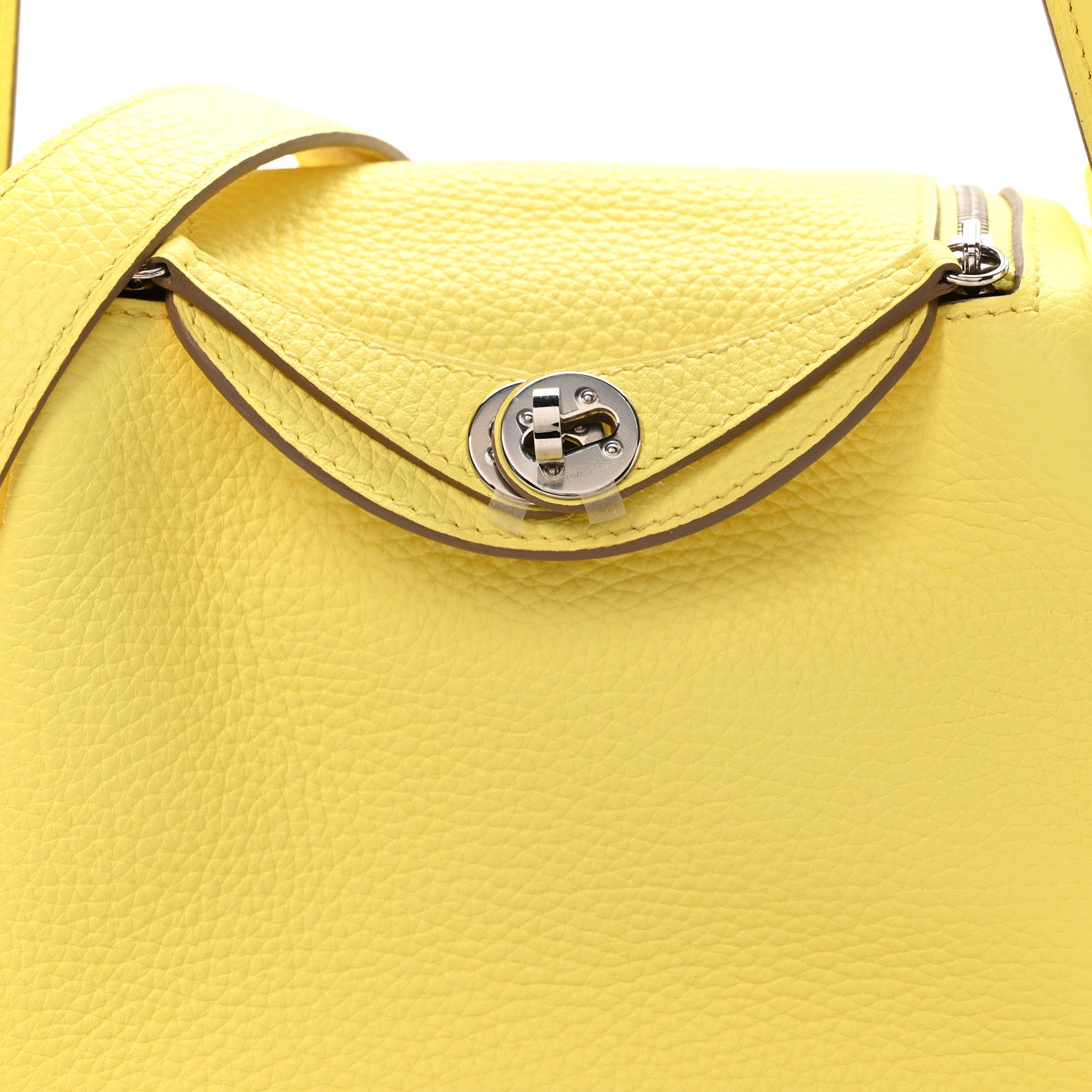 Hermes Taurillon Clemence Mini Lindy 20 Limoncello 8 of 11