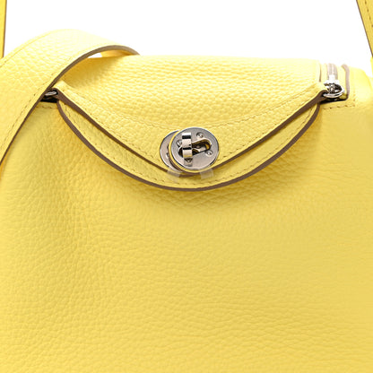 Hermes Taurillon Clemence Mini Lindy 20 Limoncello 8 of 11