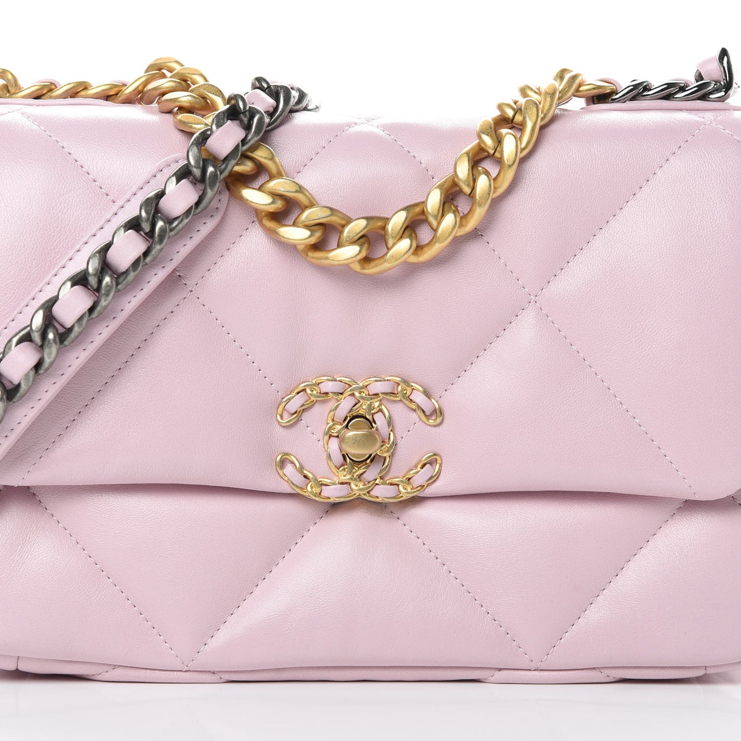 Lambskin Quilted Medium 19 Flap Light Pink