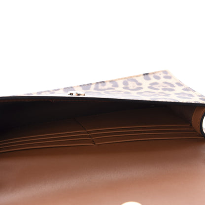 Valentino Garavani Calfskin Leopard Print City Safari Wallet On Chain Brown 5 of 9