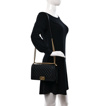 Chanel Calfskin Quilted Medium Boy Flap Black 2 of 11