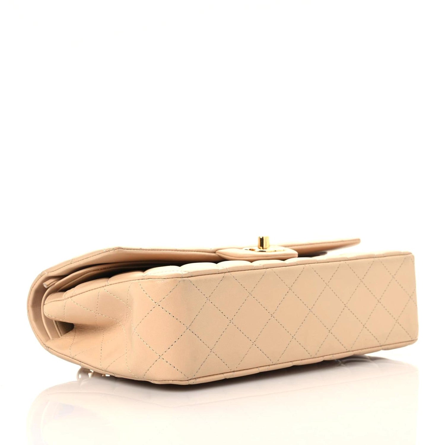 Chanel Lambskin Quilted Medium Double Flap Beige 3 of 14