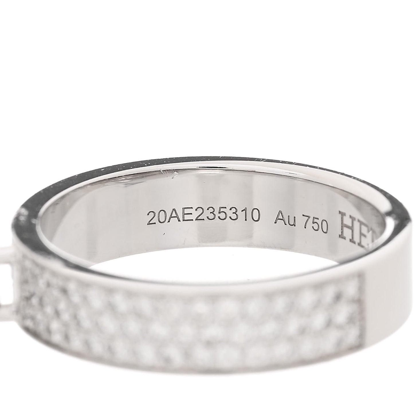 18K White Gold Diamond Kelly Clochette Double Ring 50 5.25