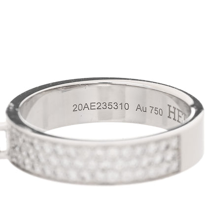 Hermes 18K White Gold Diamond Kelly Clochette Double Ring 50 5.25 5 of 8