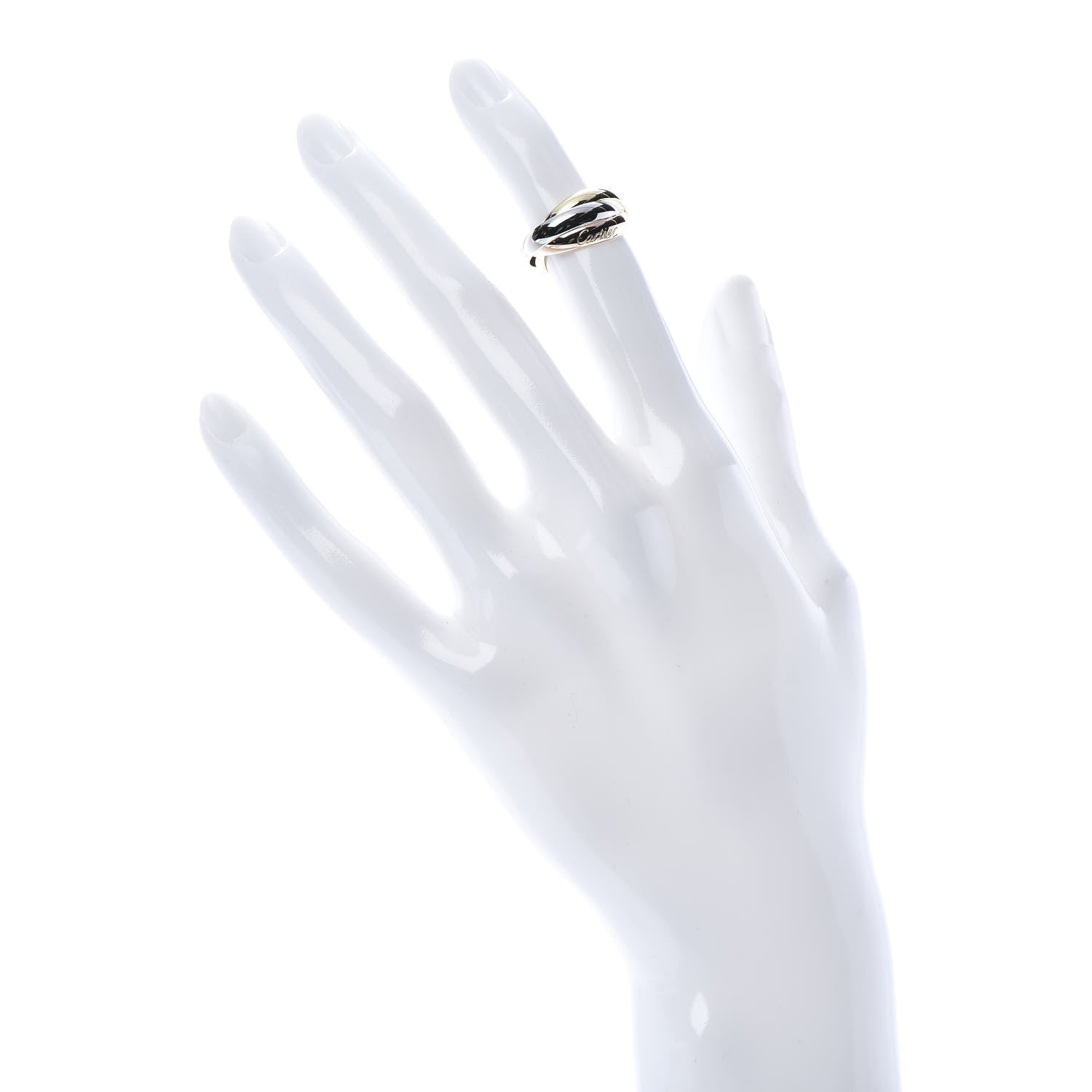 Cartier 18K Pink Yellow White Gold Classic Trinity Ring 47 4 2 of 6