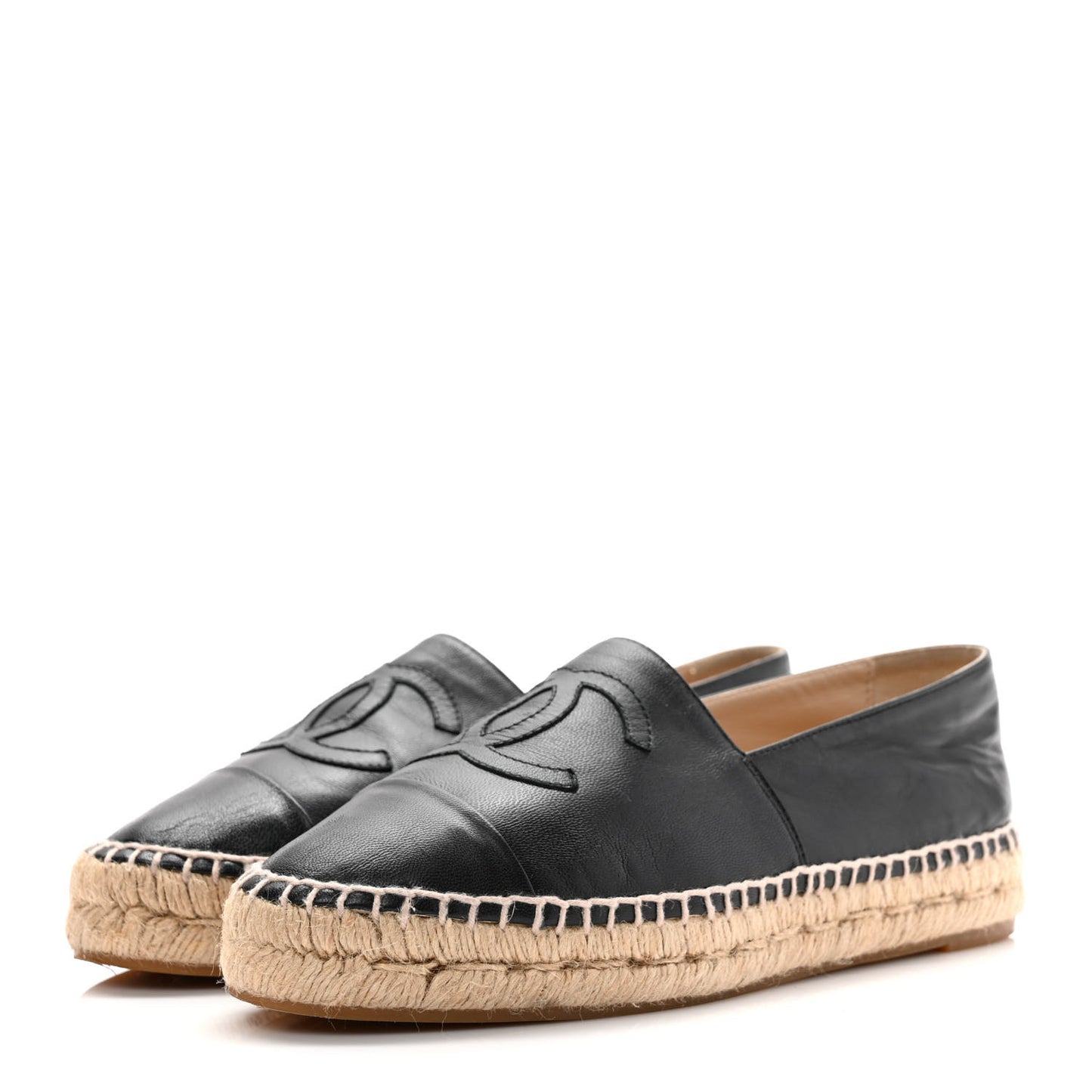 Lambskin CC Espadrilles 37 Black