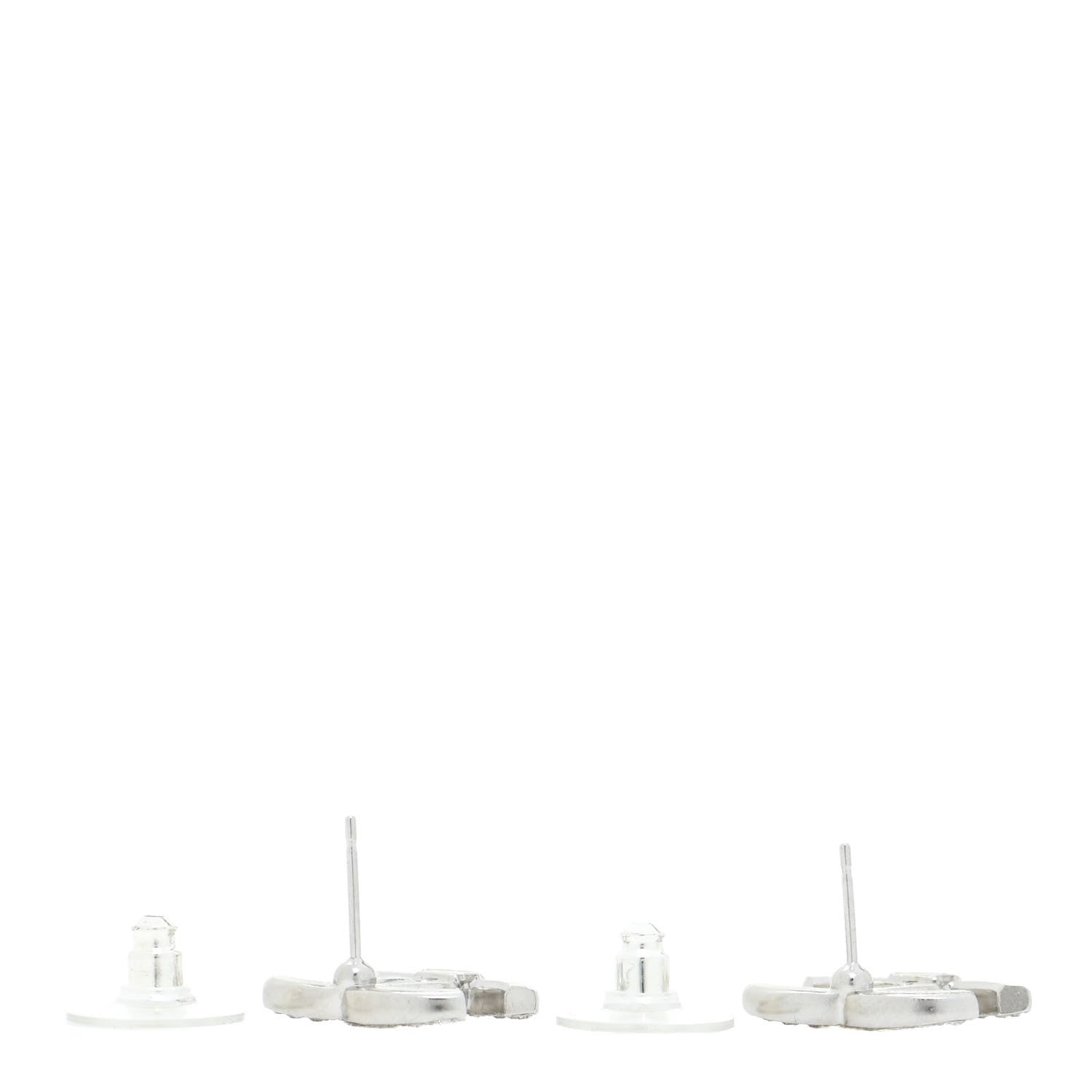 Chanel Crystal CC Earrings Silver 3 of 5