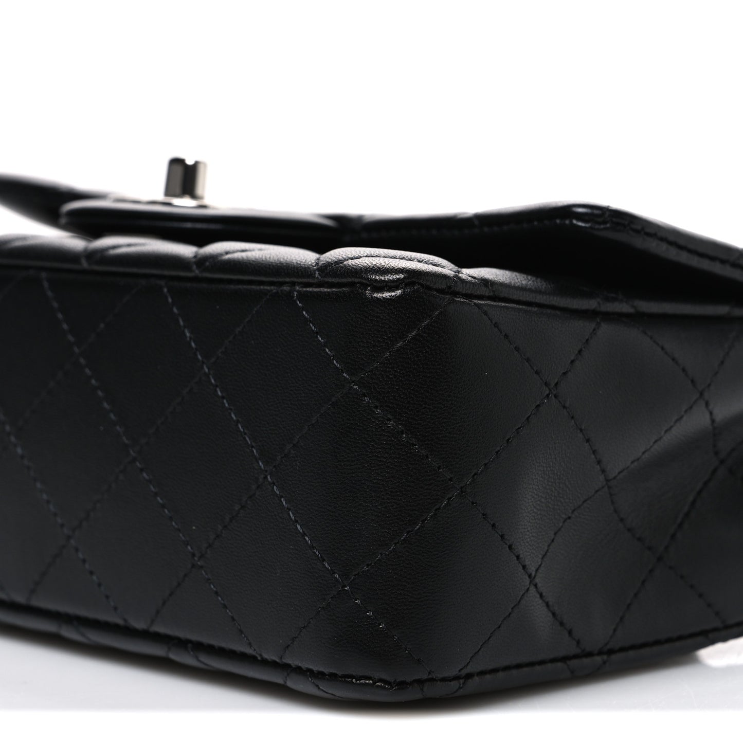 Lambskin Quilted Mini Rectangular Flap Black