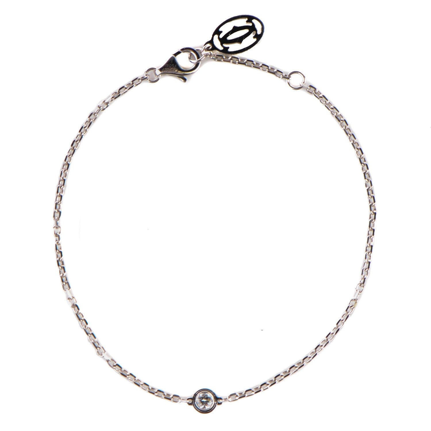 Cartier 18K White Gold Diamond SM D'Amour Bracelet 1 of 7