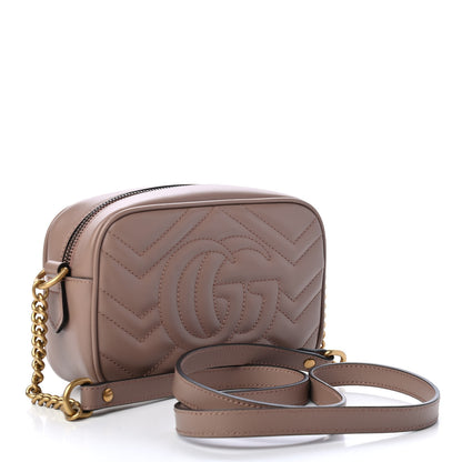 Gucci Calfskin Matelasse Mini GG Marmont Chain Shoulder Bag Porcelain Rose 2 of 4