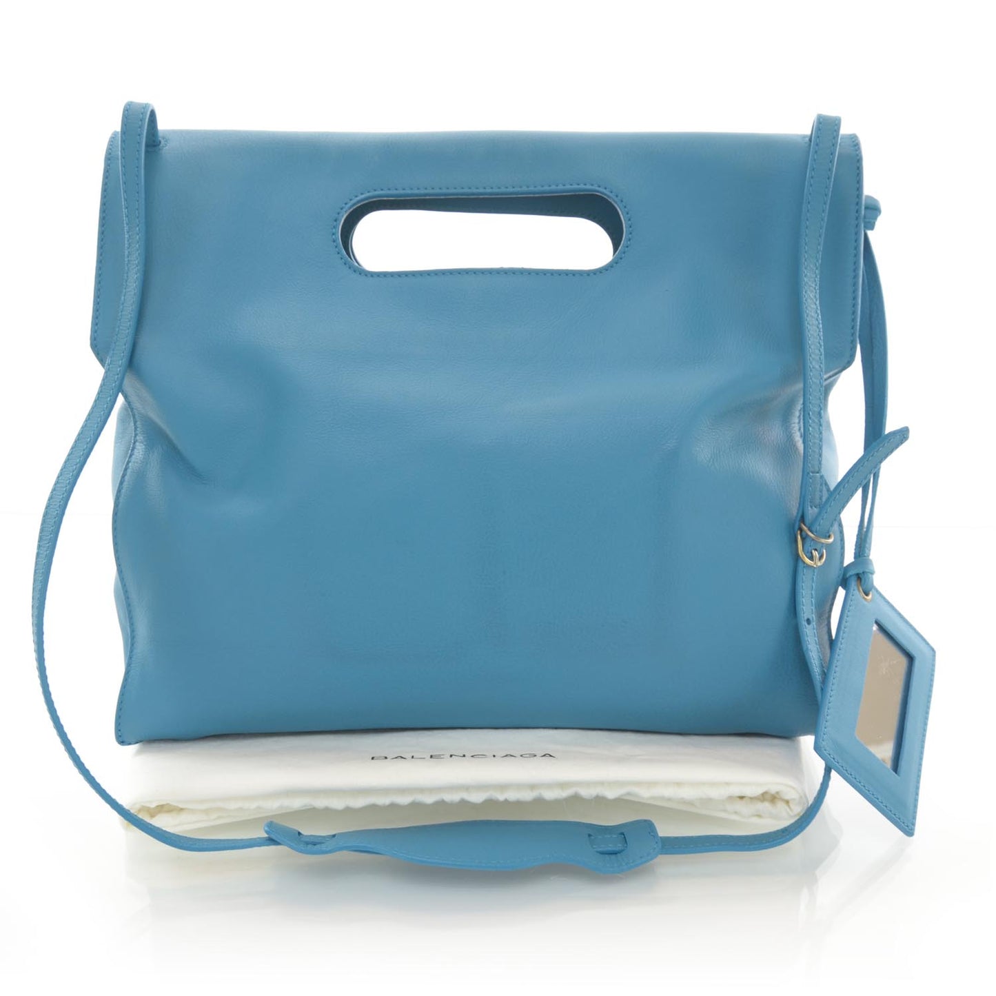 Calfskin Papier Shopper S Turquoise