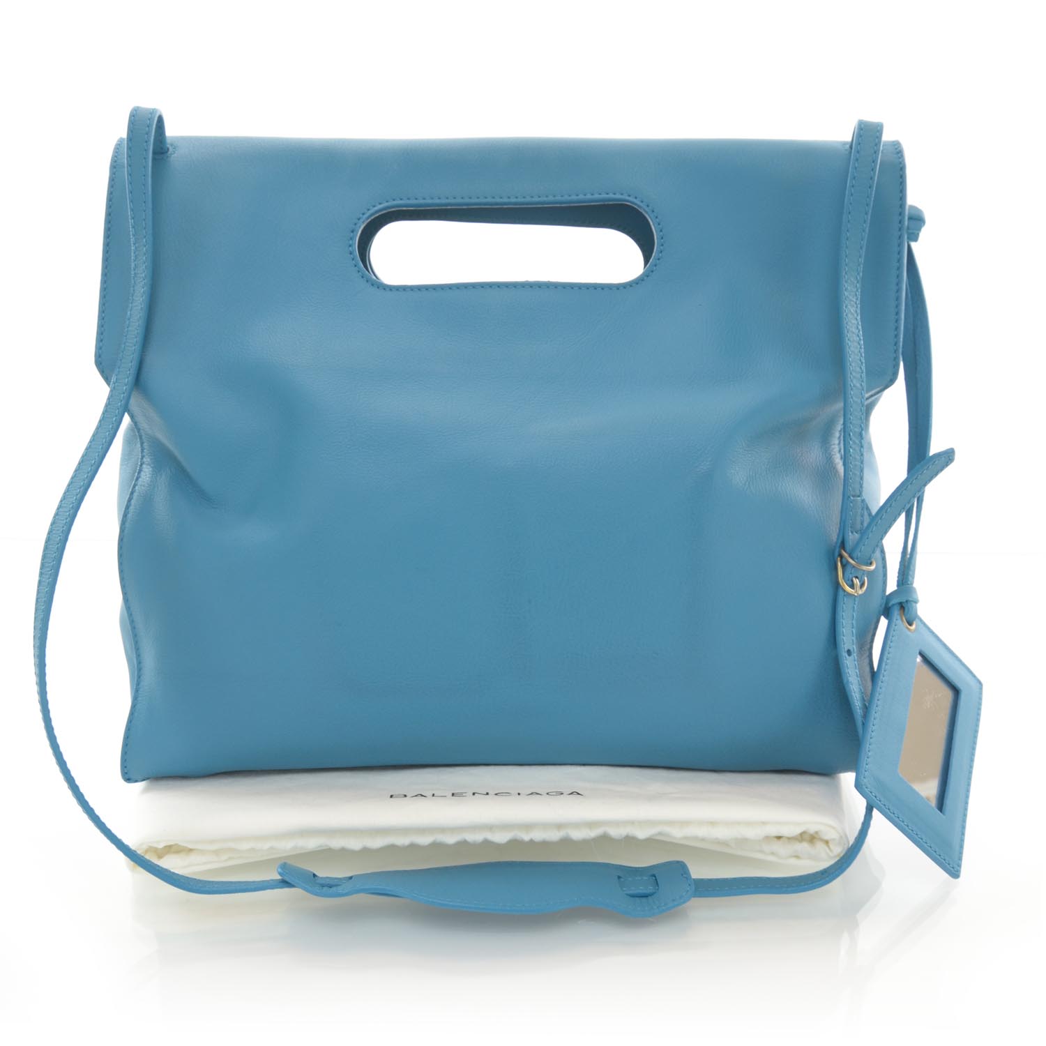 Balenciaga Calfskin Papier Shopper S Turquoise 3 of 7