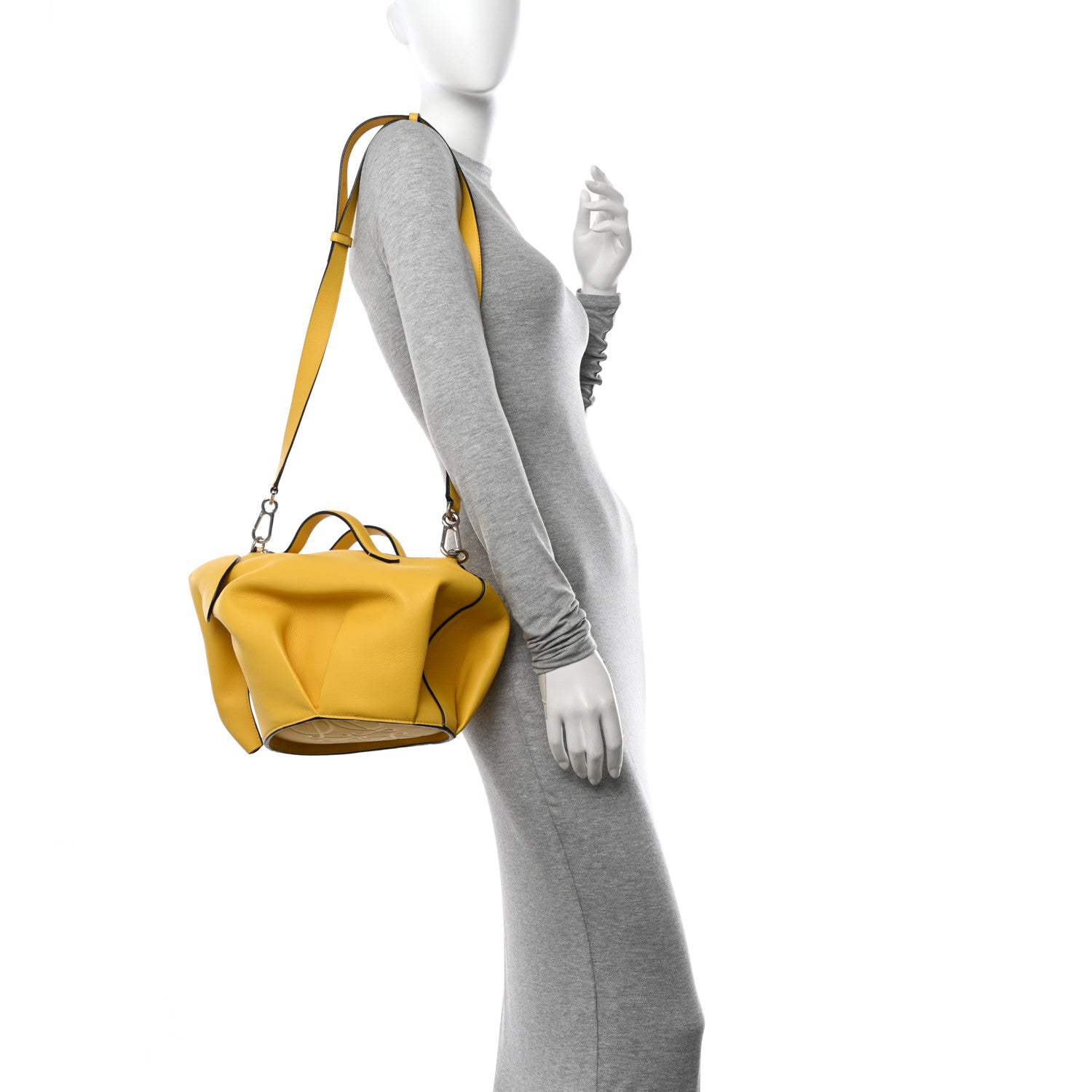 Loewe Calfskin Large Elephant Crossbody Bag Yellow 2 of 9