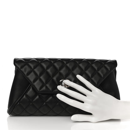 Chanel Lambskin Quilted Fold Up Again Clutch Black 2 of 10