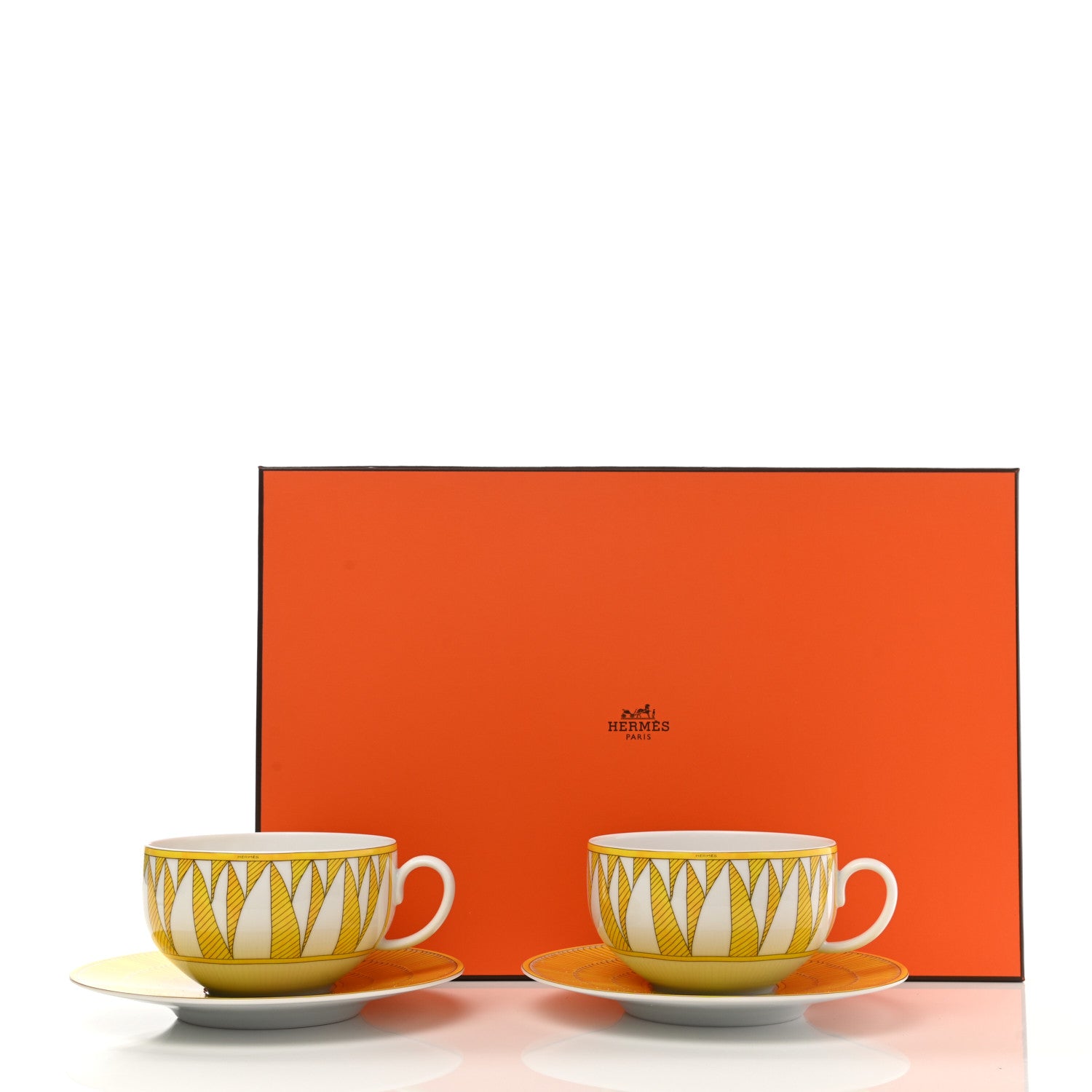 Hermes Porcelain Soleil d'Hermes Breakfast Cup And Saucer Set Of 2 9 of 9